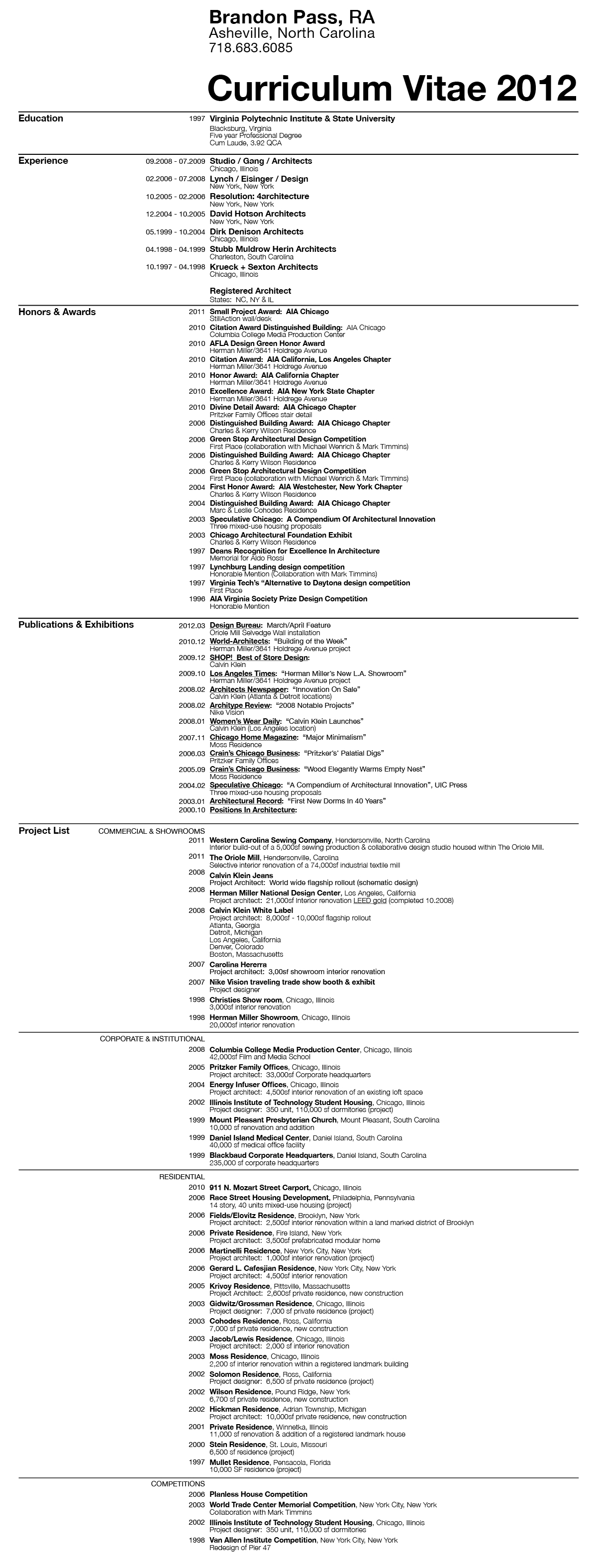 Cv Architect